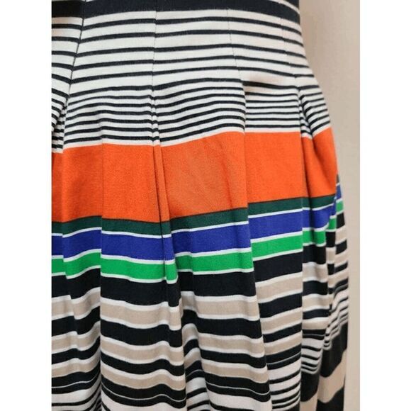 NWT CALVIN KLEIN Retro Striped Cross-back Pleated Dress SIZE S MSRP $134 - Picture 11 of 14